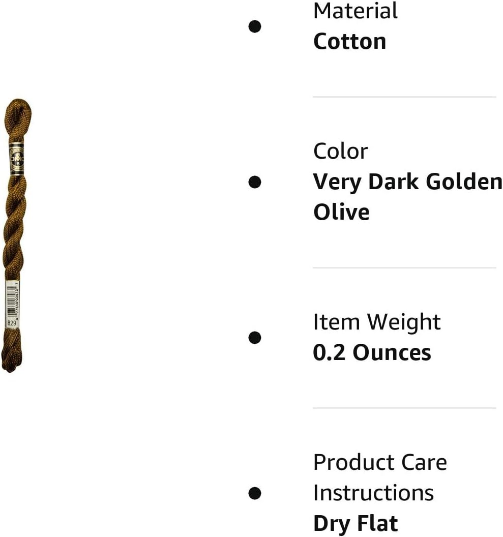 DMC 115 5-829 Pearl Cotton Thread, Very Dark Golden Olive, Size 5
