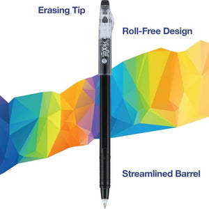 Pilot, FriXion ColorSticks Erasable Gel Ink Pens, Fine Point 0.7 mm, Pack of 12, Black