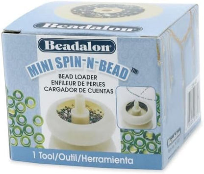 Beadalon Spin N Bead Jewelry Making Tool Wood Bead Bowl - Includes a Curved Needle for Easy Bead Stringing