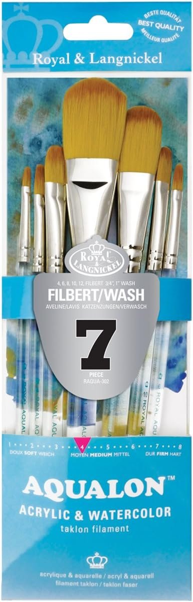 Aqualon 243921 Filbert Brush Set, 7/Pkg
