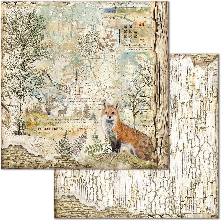 STAMPERIA INTERNATIONAL, KFT PAPER PAD 12X12 10PK FOREST, 30.5 x 30.5 (12" x 12"), Multicoloured
