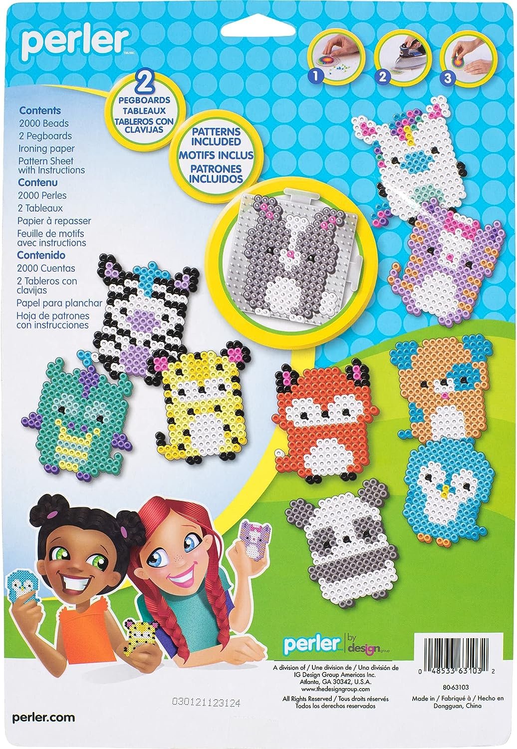 Perler Puffy Animals Fuse Bead Craft Kit for Kids, Multicolor 2004 Piece, Small