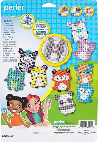 Perler Puffy Animals Fuse Bead Craft Kit for Kids, Multicolor 2004 Piece, Small