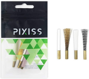 Pixiss Scratch Brush Pen Set With Replacement Tips, Fiberglass, Steel, Brass, Nylon, 5-inches Pen Style Prep Sanding Brush 4-Pack For Corrosion, Rust, Jewelry, Circuit Boards and Auto Body Work