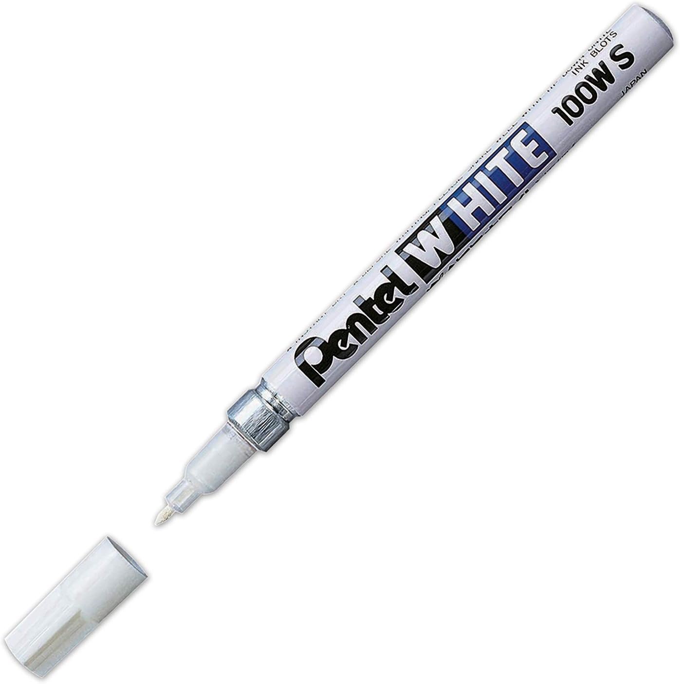 Pentel Permanent Marker, White, Fine Point, 1-Pack (100W-S)