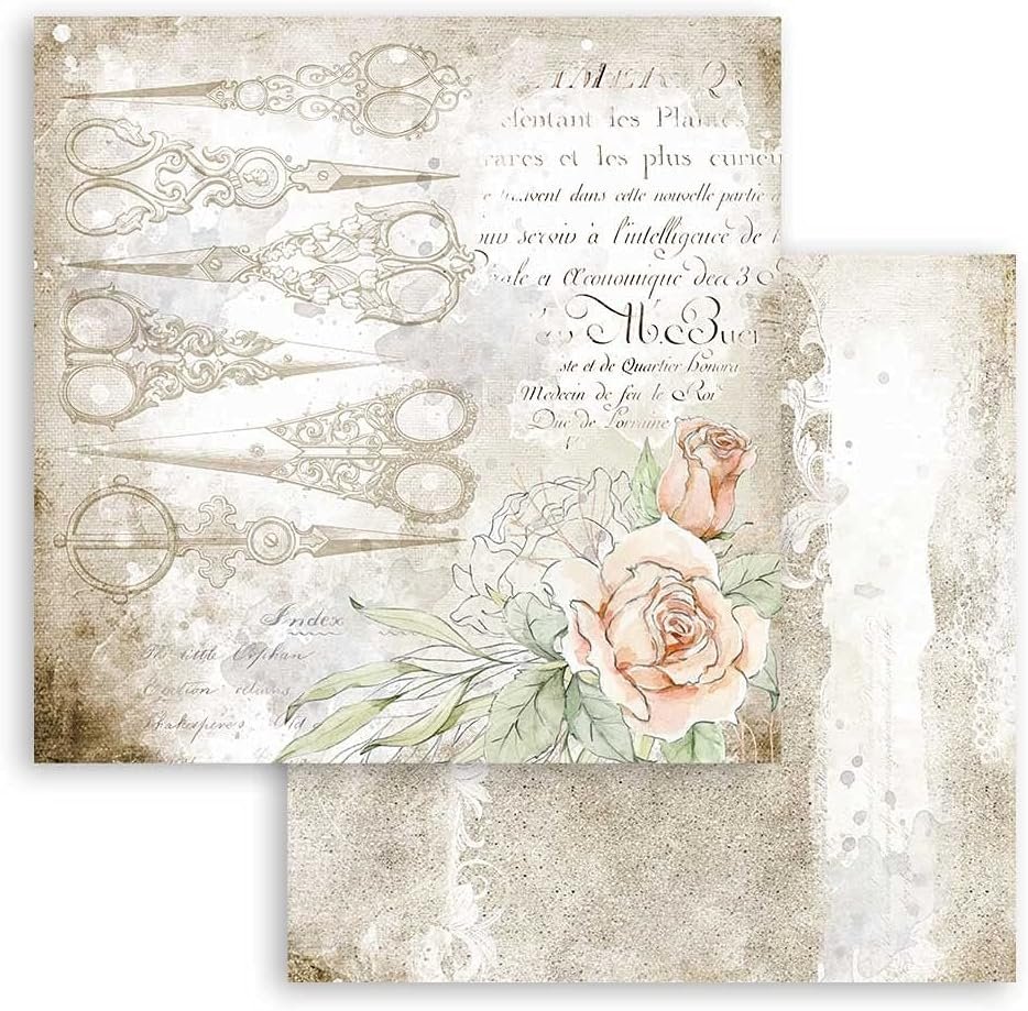 STAMPERIA INTERNATIONAL, KFT Stamperia-Scrapbooking Pad-Romantic Threads, 12 x 12 inches, Multicoloured