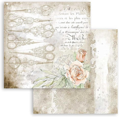 STAMPERIA INTERNATIONAL, KFT Stamperia-Scrapbooking Pad-Romantic Threads, 12 x 12 inches, Multicoloured