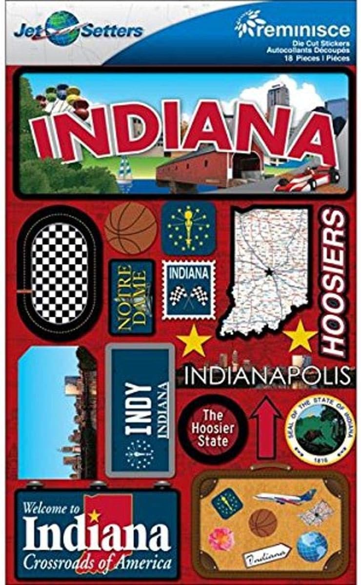 Reminisce Jet Setters 2 3-Dimensional Sticker, Indiana