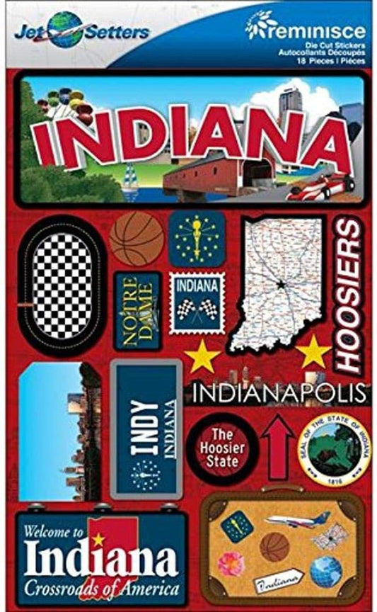 Reminisce Jet Setters 2 3-Dimensional Sticker, Indiana