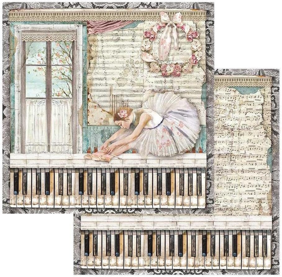 Stamperia Mini Scrapbooking Pad-Passion, Pastel Tones, 8 x 8 inches SBBS29
