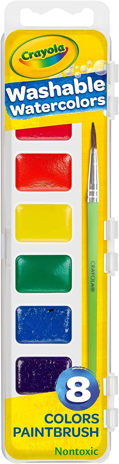Crayola Washable Watercolors 8 Each Pack of 6 | 5 Color Flags