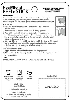 HeatnBond PeelnStick Fabric Fuse Tape