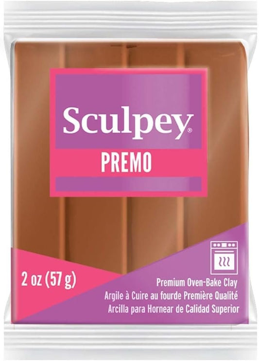 Sculpey Premo Polymer Oven-Bake Clay, Copper, Non Toxic, 2 oz. bar, Great for jewelry making, holiday, DIY, mixed media and home décor projects. Premium clay Great for clayers and artists.