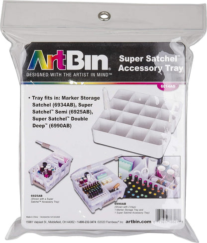 ArtBin 6814AG Super Satchel Double Deep Accessory Tray, White, 1 Tray