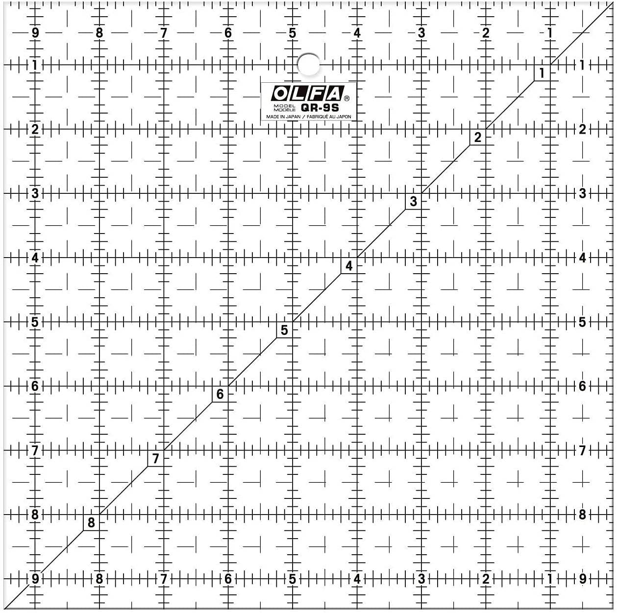 OLFA 1071799 QR-9S 9-1/2-Inch Square Frosted Advantage Acrylic Ruler