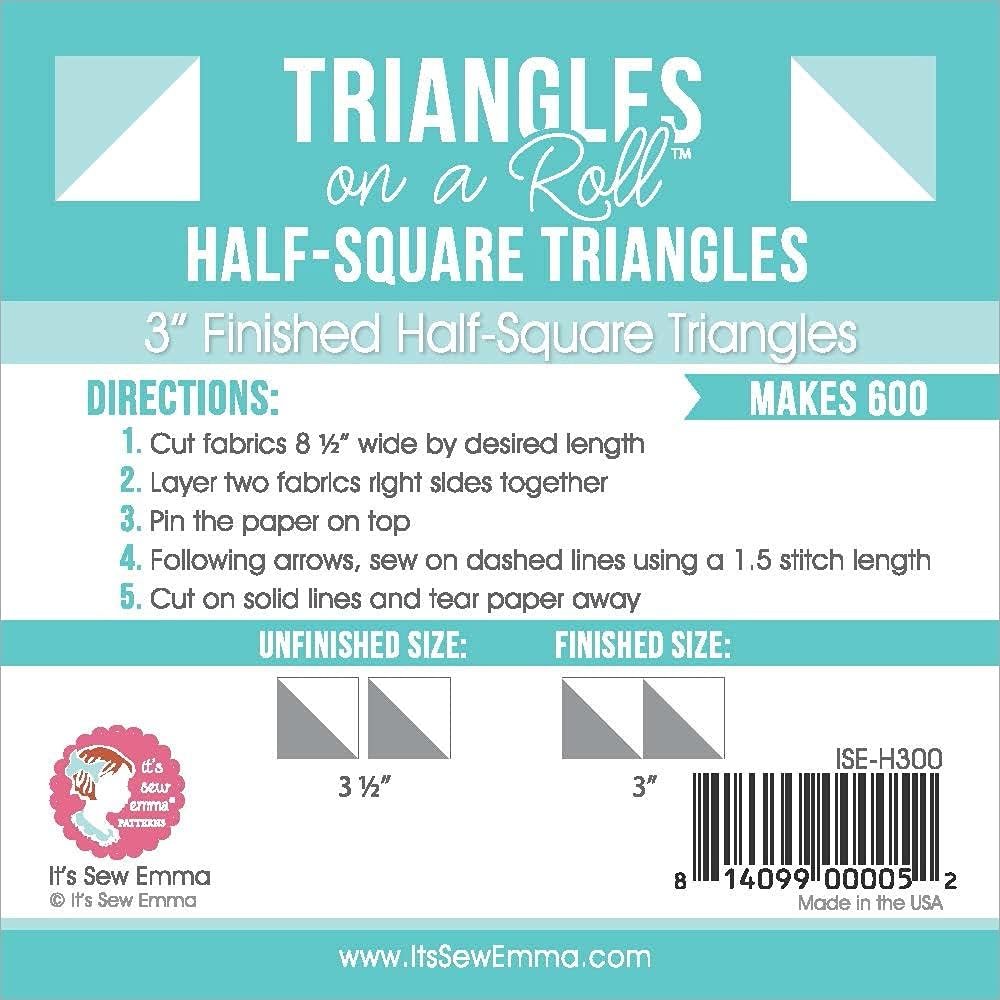 Triangles On A Roll 3in Half Square 50ft Template, 3"