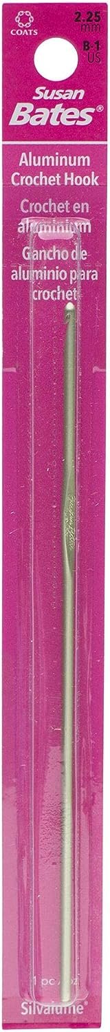 Susan Bates 5-1/2-Inch Silvalume Aluminum Crochet Hook, 9mm, Blue (Parent)