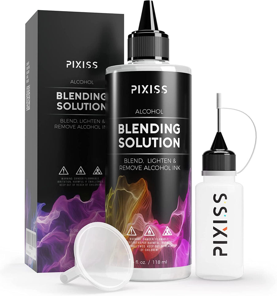 Alcohol Blending Solution for Ink - Large 4oz Ink Blending Solution - Works with All Alcohol Inks - with Applicator Tip, Applicator Bottle and Funnel