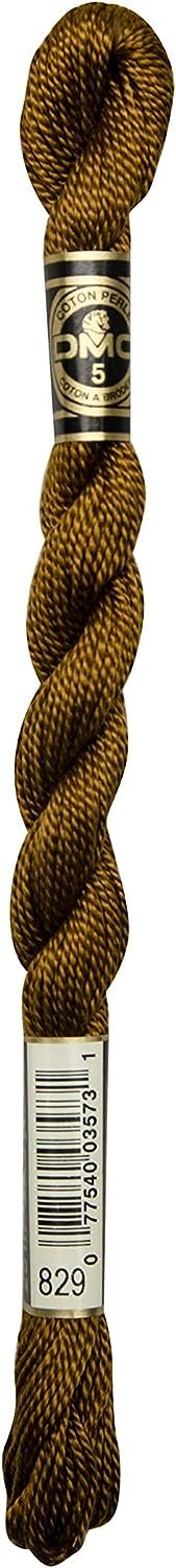 DMC 115 5-829 Pearl Cotton Thread, Very Dark Golden Olive, Size 5