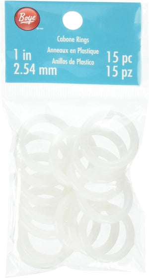 Boye 1" Cabone Plastic Craft Rings 15 pc, White