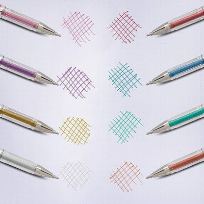 Pentel Arts Slicci Metallic 0.8 mm Needle Tip Gel Pen, Assorted Colors, 3 Pack (BG208BP3M)