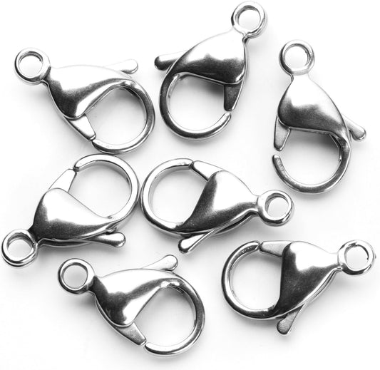 Cousin 15x9mm Stainless Steel Lobster Claw Clasp - 7pc, Silver