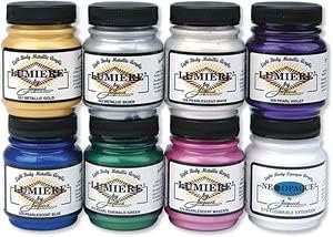 Jacquard Lumiere Metallic Acrylic Paint 2.25 Ounces-Halo Blue Gold
