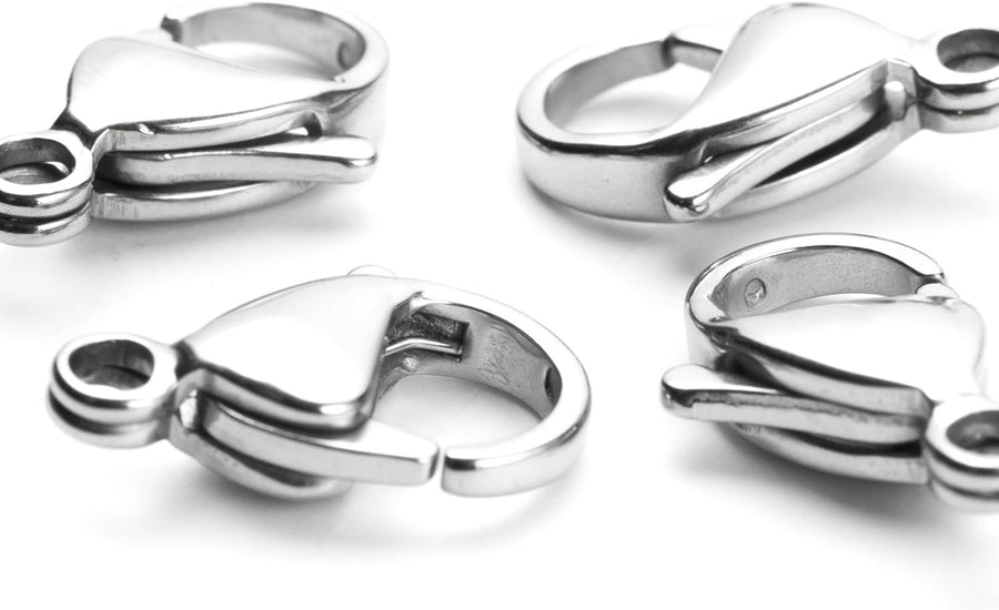 Cousin 15x9mm Stainless Steel Lobster Claw Clasp - 7pc, Silver