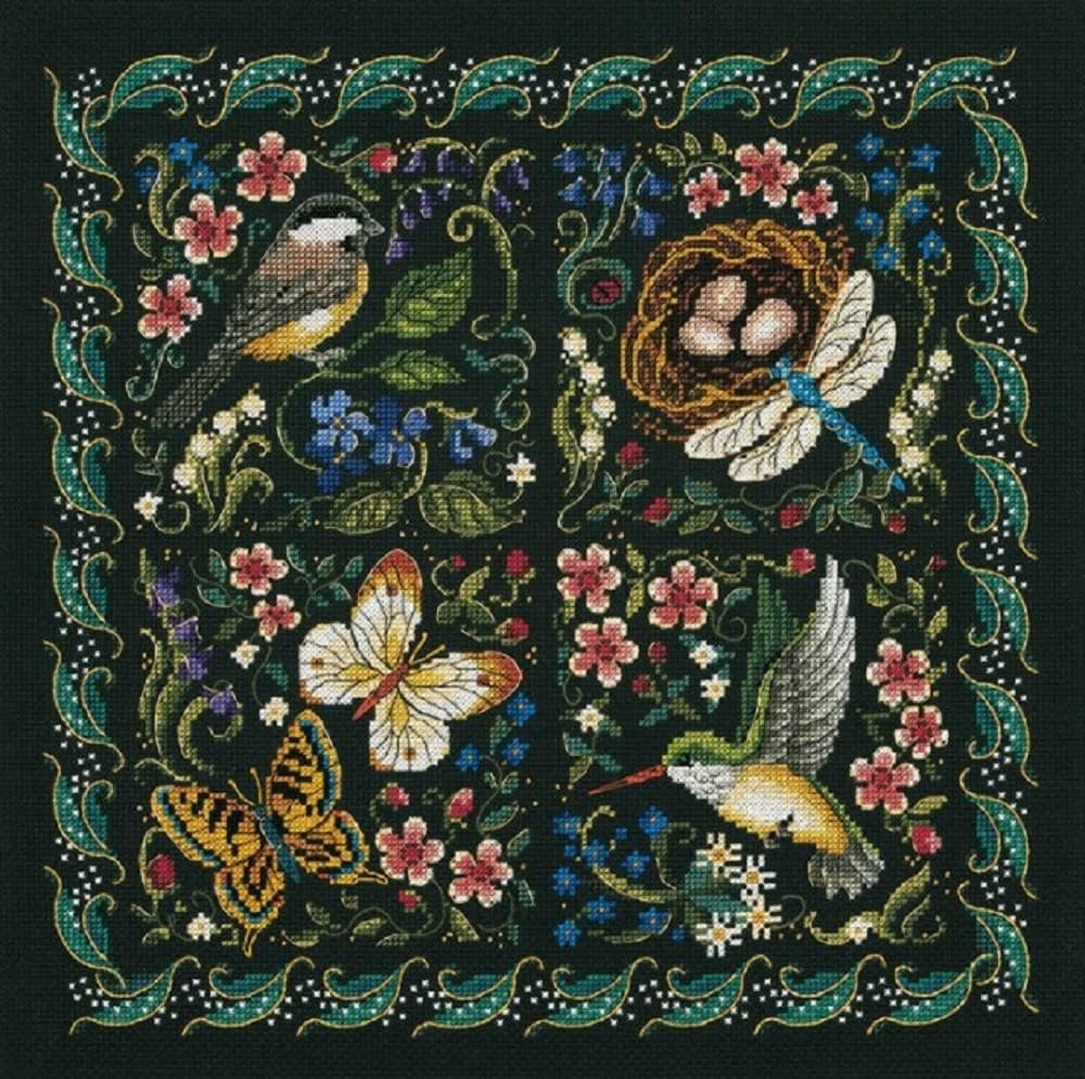 Dimensions 3824 Gold Collection The Finery of Nature Advanced Counted Cross Stitch Kit, 14" x 14", Multicolor, Multi