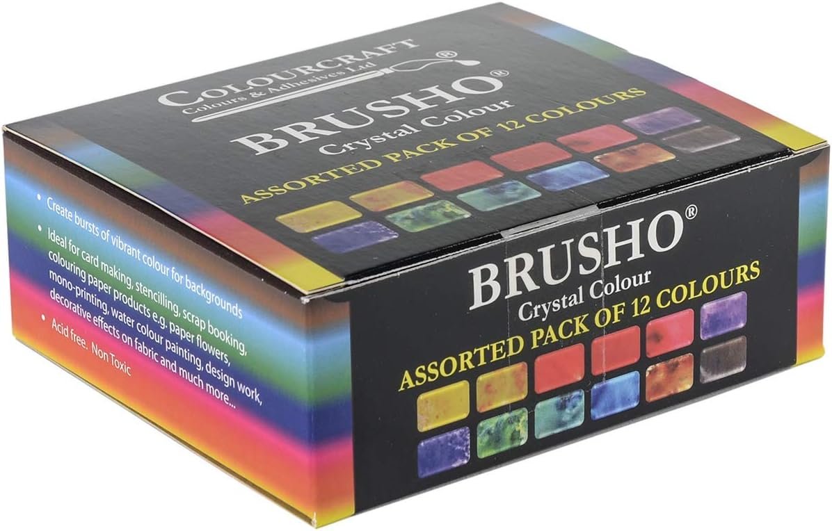 Brusho by Colourcraft 12 Color Brusho Crystal Colour Set, 0.5 Ounce (Pack of 12)