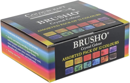 Brusho by Colourcraft 12 Color Brusho Crystal Colour Set, 0.5 Ounce (Pack of 12)