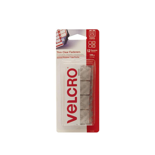 VELCRO Brand - Thin Clear Fasteners | General Purpose/ Low Profile | Perfect for Home, Classroom or Office | 5/8" Dots Circles, 15 Count - Clear