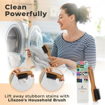 Mary Ellen's Best Press - Anti-Wrinkle Spray Starch for Ironing And Lilazoo's Household and Laundry Brush - Stain Remover Soft Bristle Scrub Brush for Shoes, Dishes, Bathrooms, Kitchens, Home Cleaning