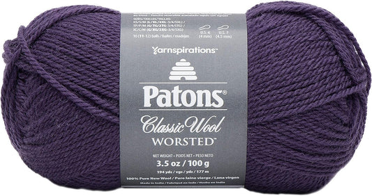Patons Classic Wool Yarn, Purple Night