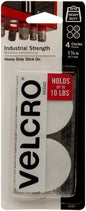 VELCRO Brand 90363 Industrial Fasteners Stick-On Adhesive | Professional Grade Heavy Duty Strength | Indoor Outdoor Use, 1 7/8in, Circles 4 Sets