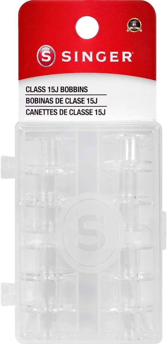 SINGER 06543 Class 15J Bobbins, Transparent, 12-Count