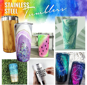 PIXISS Epoxy Resin Tumblers Kit with 2- 20oz. Tumblers, Glitter, Resin, Tape, & Accessories