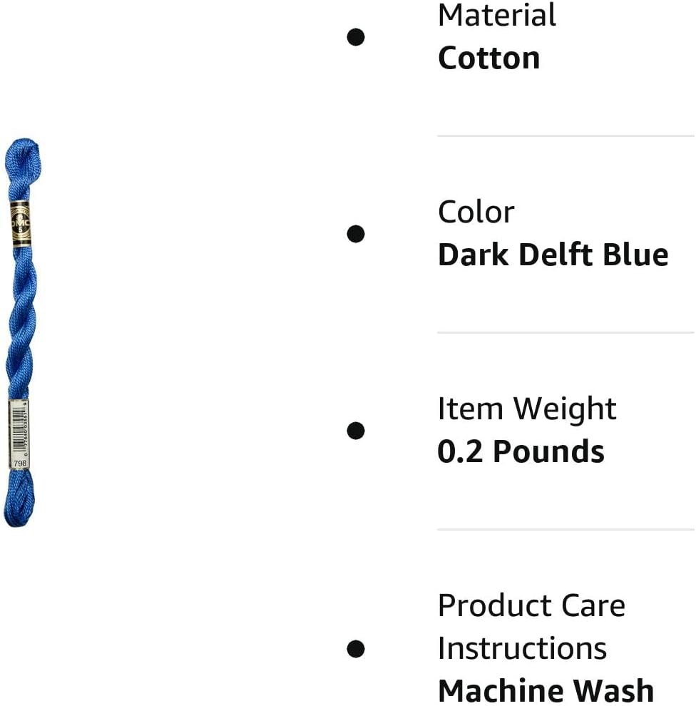 DMC Pearl Cotton Skeins Size 3-16.4 Yds: Dark Delft Blue