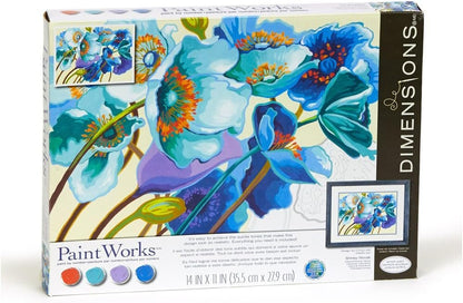 Dimensions Blue Poppies Paint by Numbers for Adults, 14'' W x 11'' L