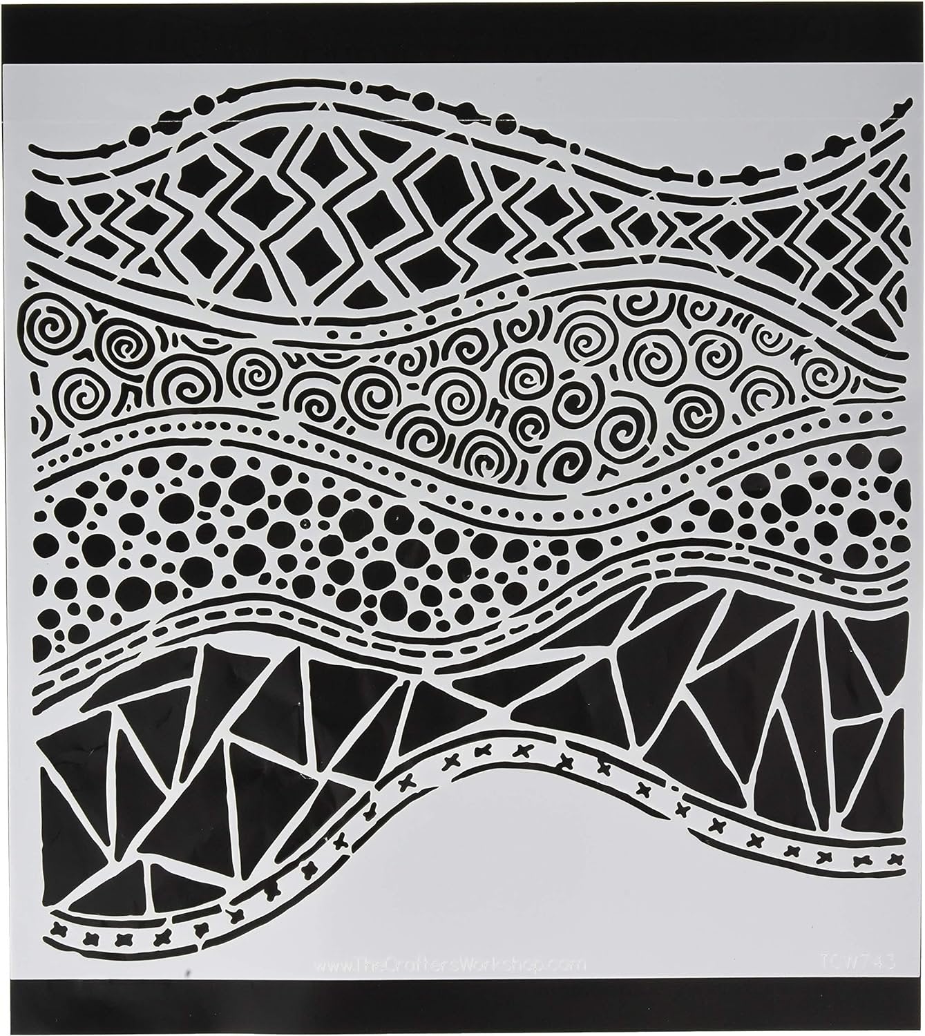 Crafters Workshop TCW743 Template 12"X12"-Crazy Waves