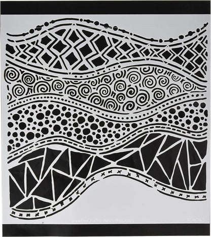 Crafters Workshop TCW743 Template 12"X12"-Crazy Waves