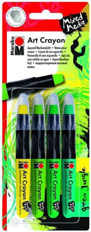 Marabu Green Jungle Mixed Media Art Crayon Set