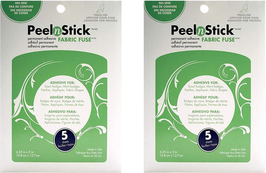 iCraft PeelnStick Fabric Fuse Sheets, 4.25 Inches x 5 Inches, 4-1/4"X5 5/Pkg (2)