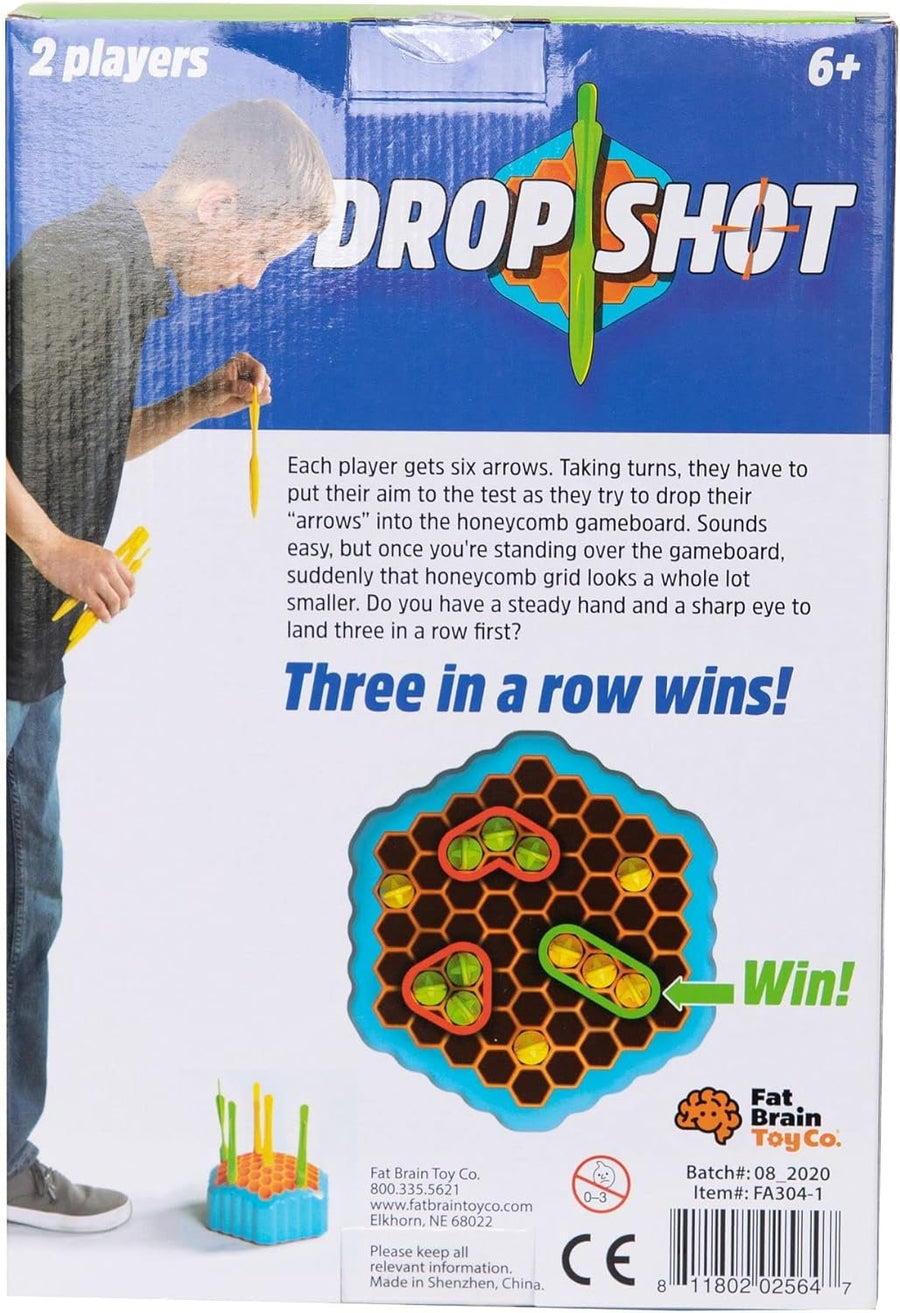 Fat Brain Toys Drop Shot - Ready, Aim, Drop! 2-Player Skill Game for Ages 6+