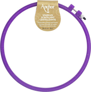 Anchor Sparkle Embroidery Hoop, 8", Blue/Purple/Yellow