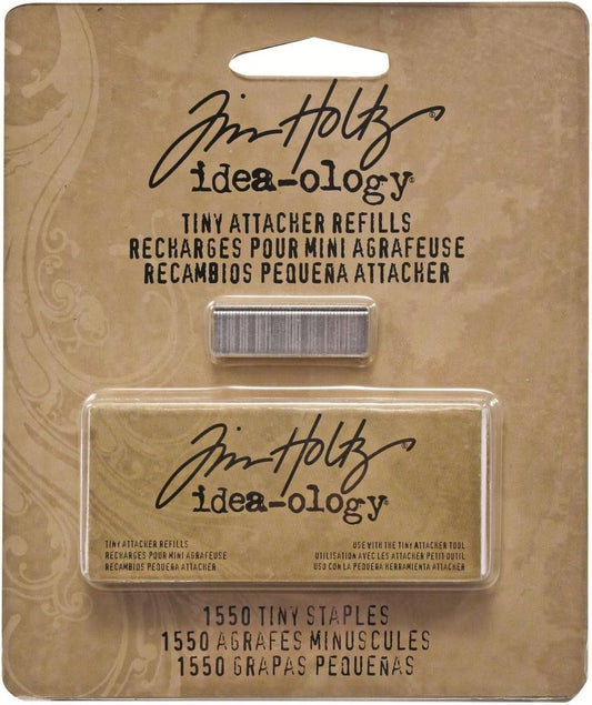 Metal Tiny Attacher Refills by Tim Holtz Idea-ology, Box of 1550 Staples, .25 Inches, TH92801