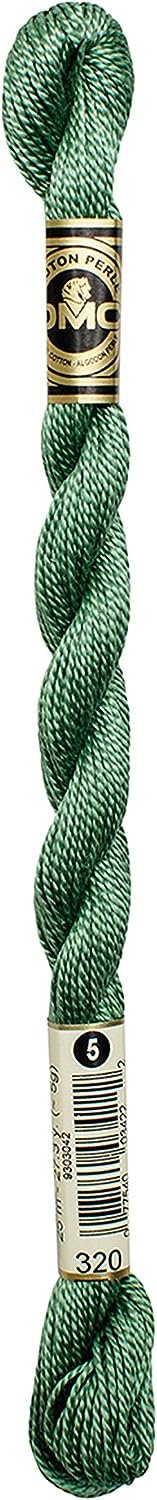 DMC 115 5-320 Pearl Cotton Thread, Medium Pistachio Green, Size 5