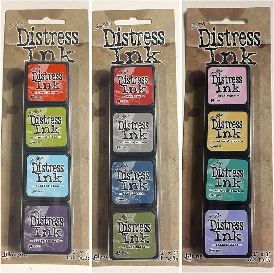 Ranger Tim Holtz Distress Mini Ink Pad Kits - #1-15, Super Bundle of all 60 Colors