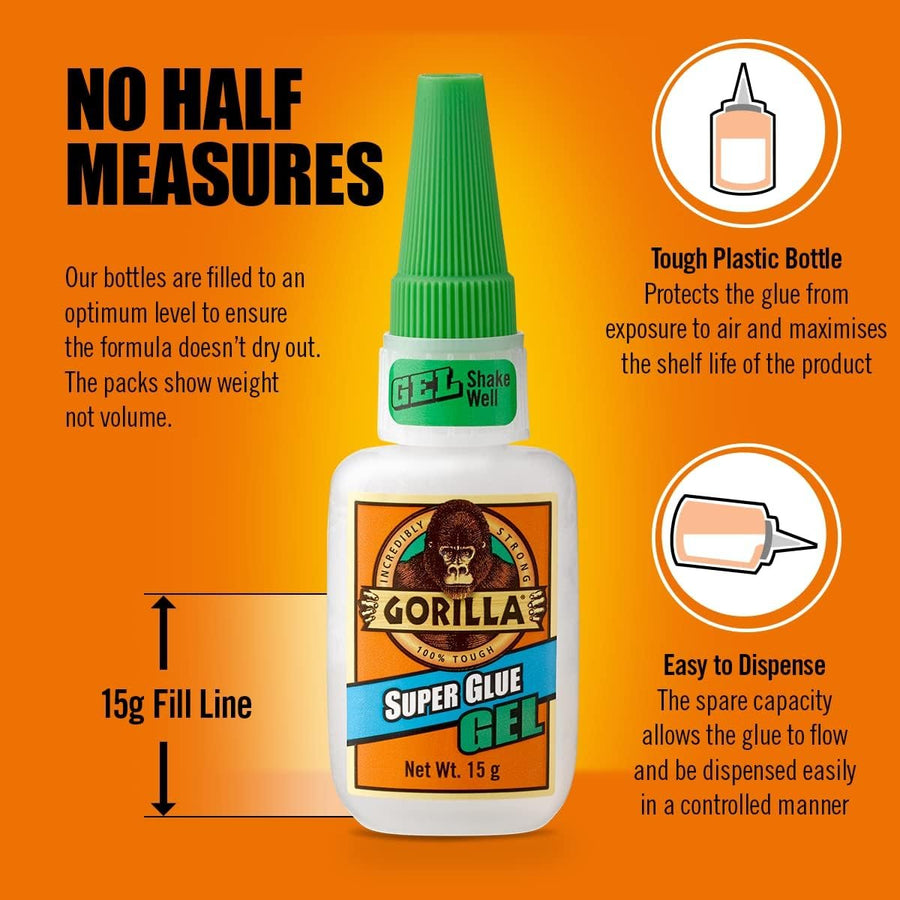 Gorilla Super Glue Gel, 15 Gram