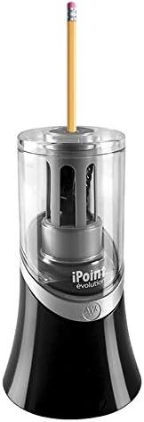 Westcott 14888 iPoint Evolution Electric Pencil Sharpener, Black and Silver